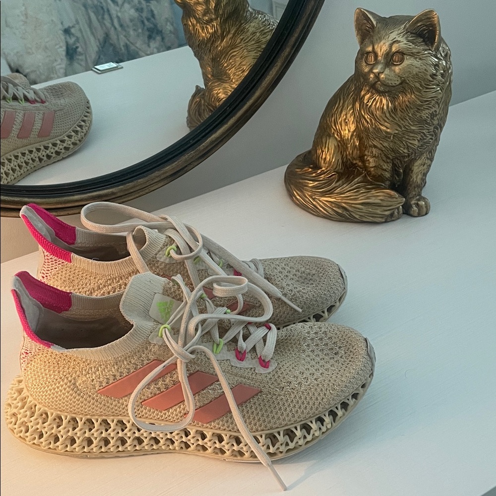 Women’s Adidas Running Sneakers in Cream and Pink